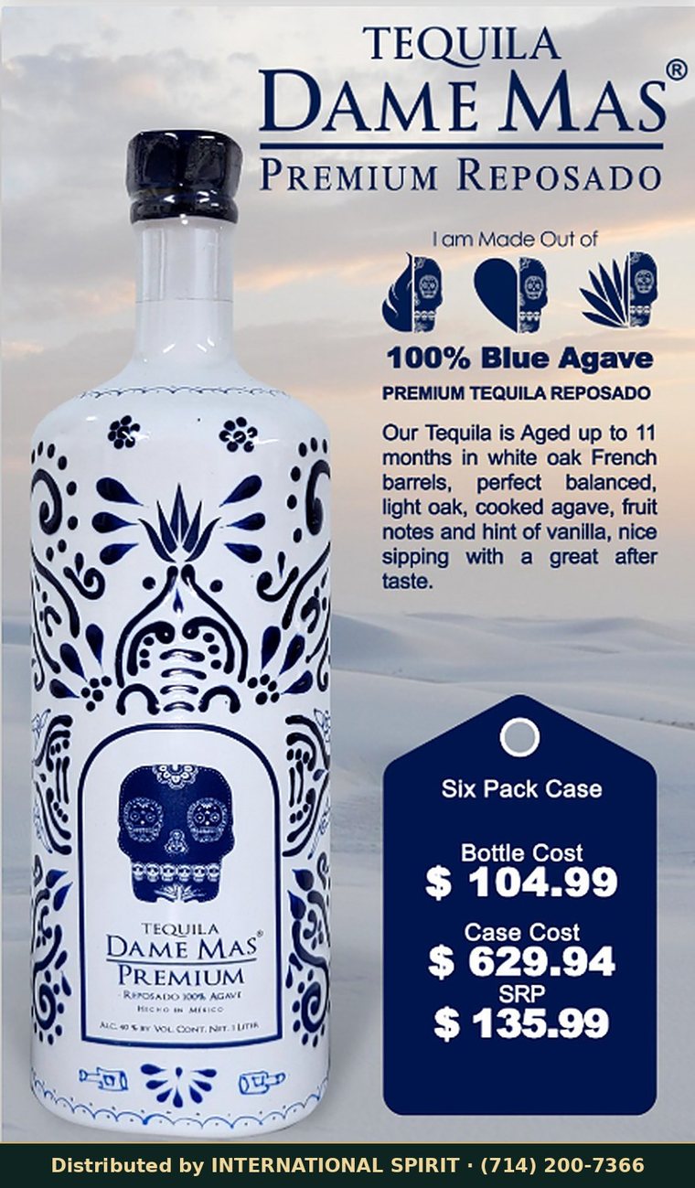 Tequila Dame Más Premium Reposado